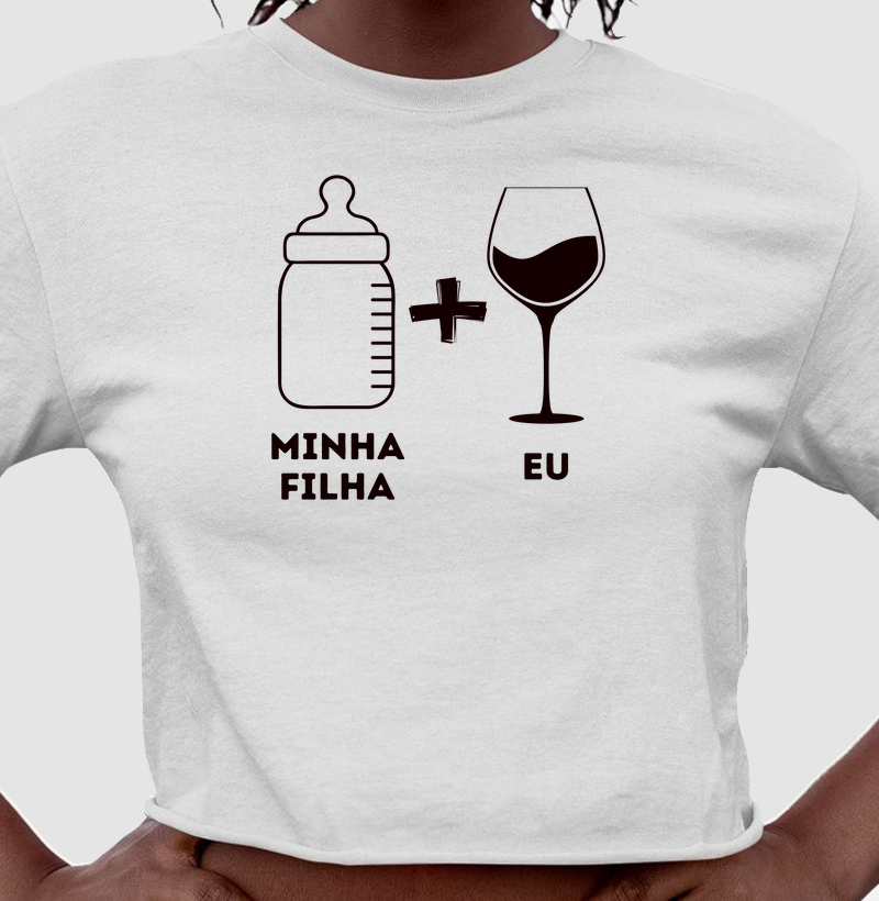 Camiseta Cropped Eu e Minha Filha