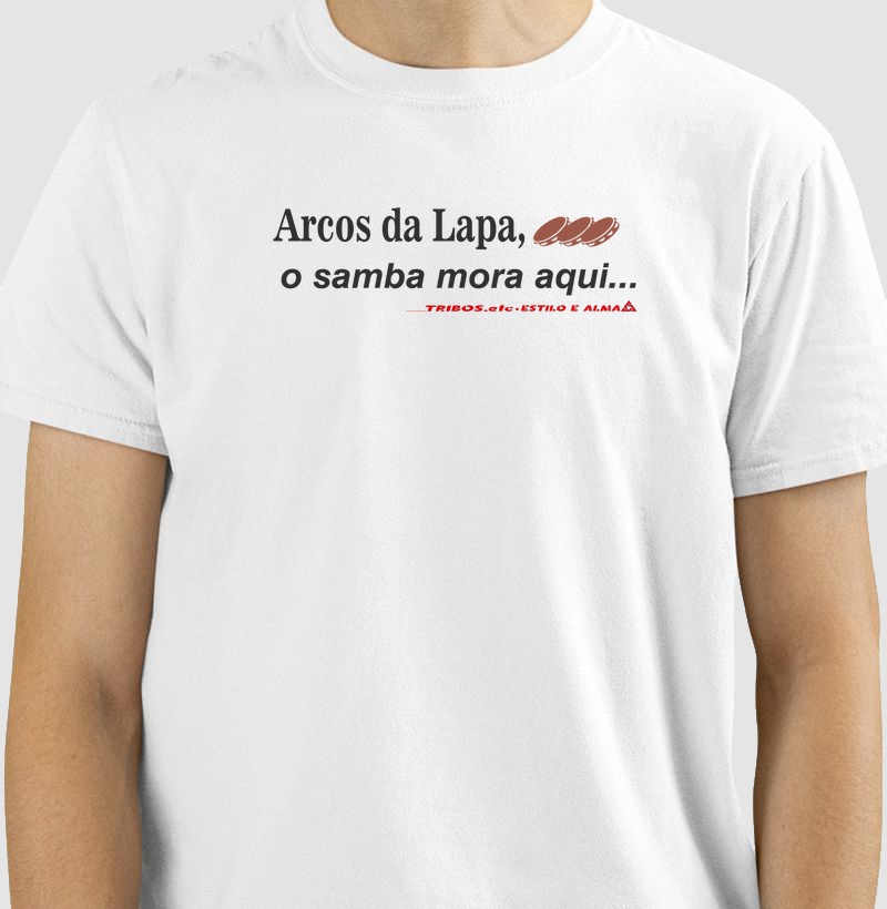 CAMISETA RESERVA.INK MASCULINA E FEMININA TRIBOS.etc MINIMALISTA, ARCOS DA LAPA, O SAMBA MORA AQUI