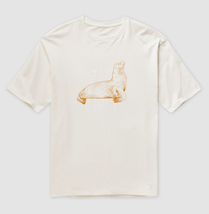 Cute sea lion sketch illustration