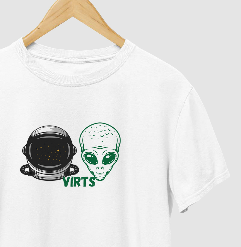 Camiseta Virts Allien e Astronauta..