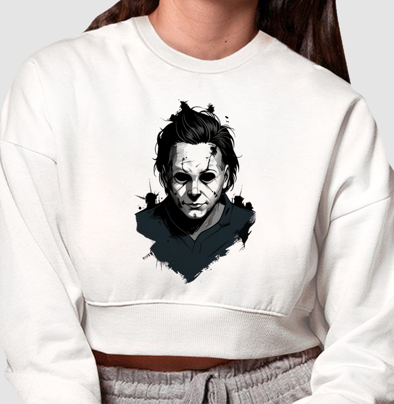 Moletom Cropped Face do Terror