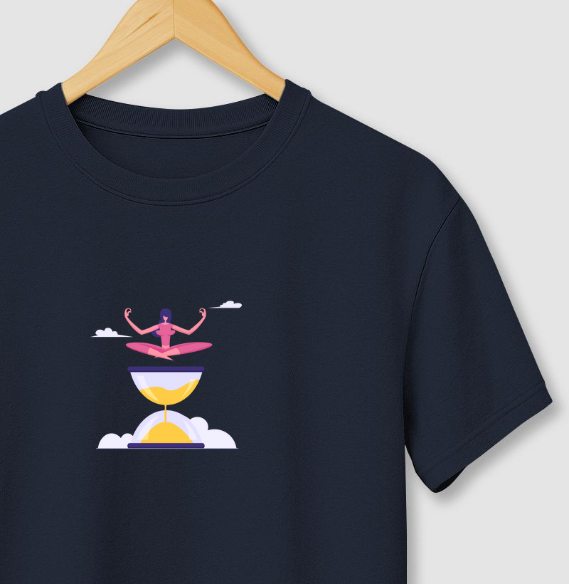 Camiseta yoga e o tempo