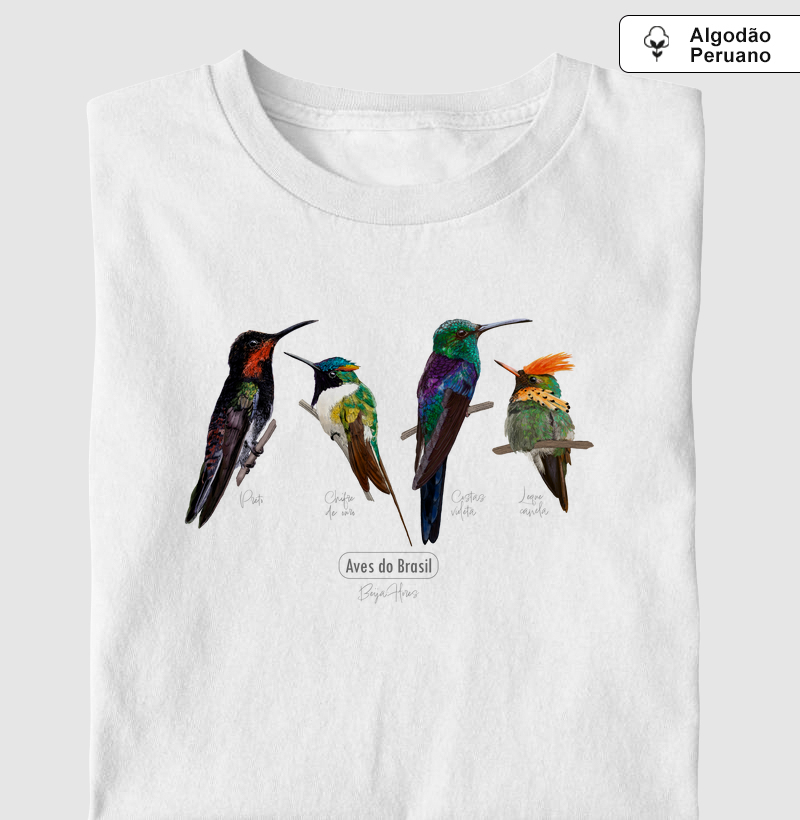 Aves do Brasil - Coletivo Beija-Flores - Algodão Peruano