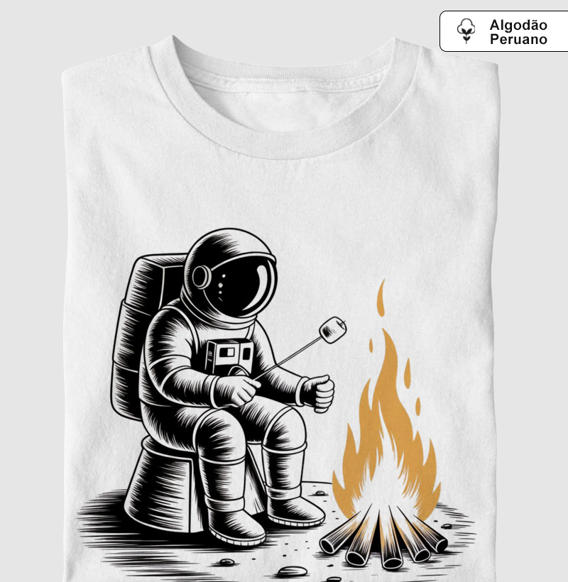 Camiseta Astronauta na Fogueira