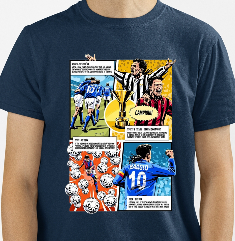 Camisa Roberto Baggio em quadrinhos 