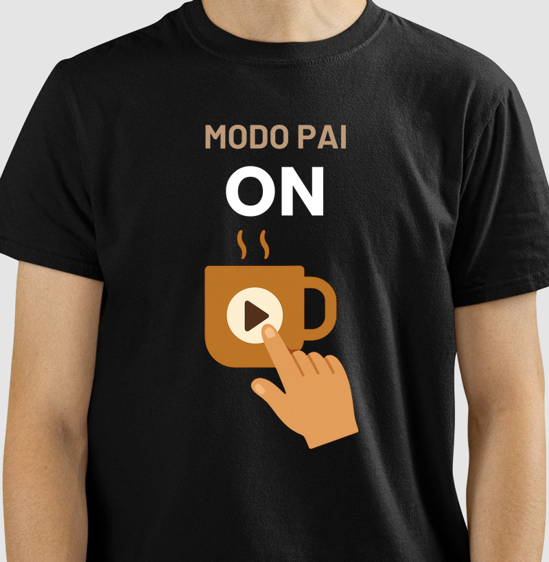 Camiseta Café MODO PAI ON Camiseta Presente Dia dos Pais