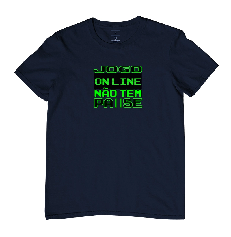 Camiseta masculina Jogo on line não tem pause