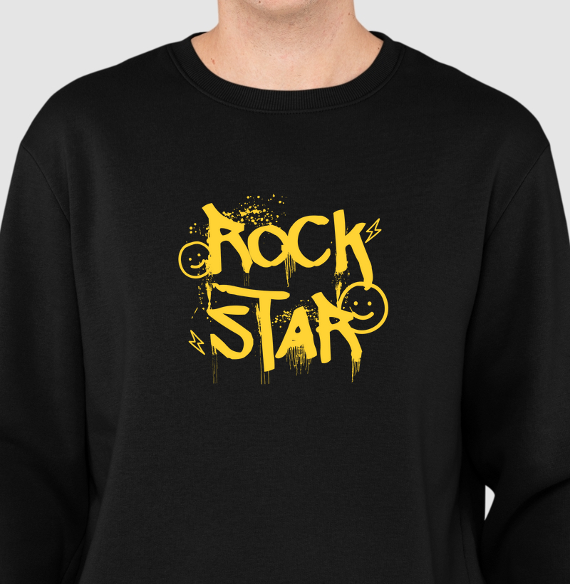 Rock Star: Moletom Slim - Destaque Seu Estilo com Atitude e Brilho