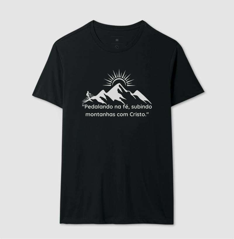Camiseta Subindo Montanhas com Cristo