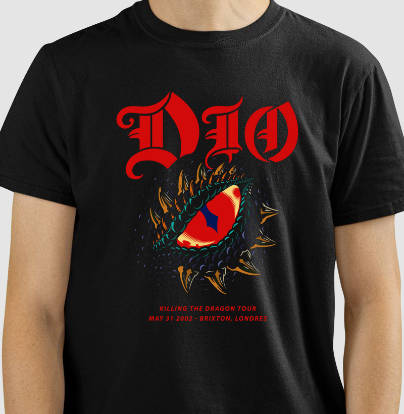 CAMISETA COM ESTAMPA DIO KILLING THE DRAGON