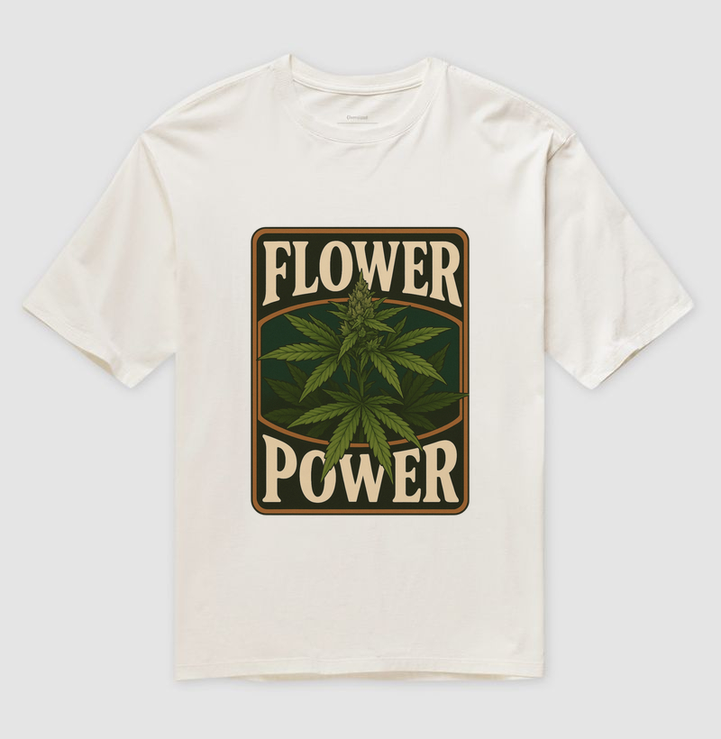 Camiseta oversized - Flower Power
