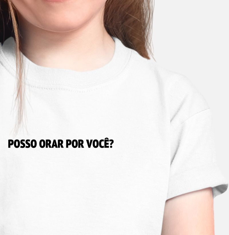 CAMISETA INFANTIL POSSO ORAR POR VOCÊ?