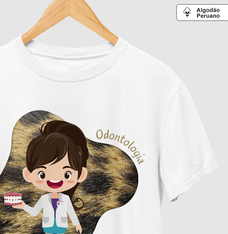Tee "Boneca Odontologia Animal Print" Código LUX02004