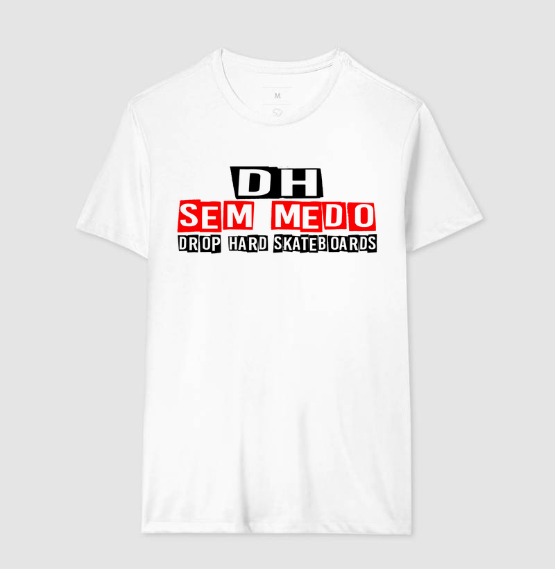 Camiseta basica drop hard skateboards escrita sem medo