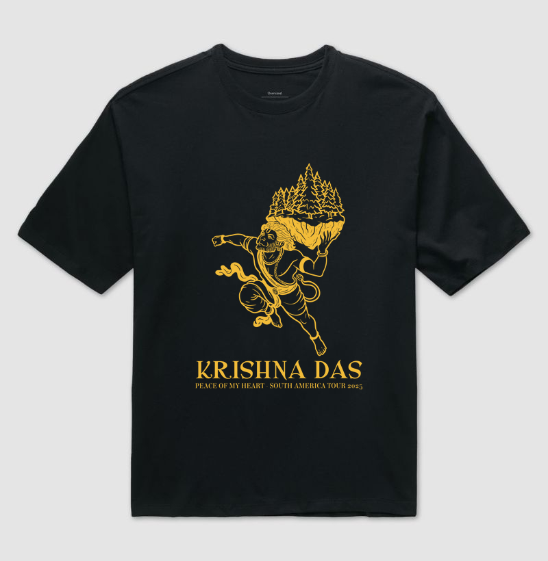 Hanuman Mountain - Camiseta Oversized - Estampa Amarela