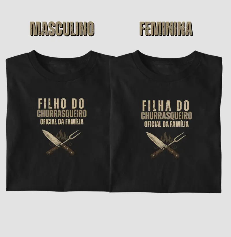 Camiseta Dia dos Pais - Filho do churrasqueiro - Algodão 30.1
