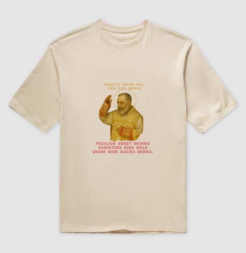 Camiseta Oversized Sancte Pater Pio, Ora Pro Nobis