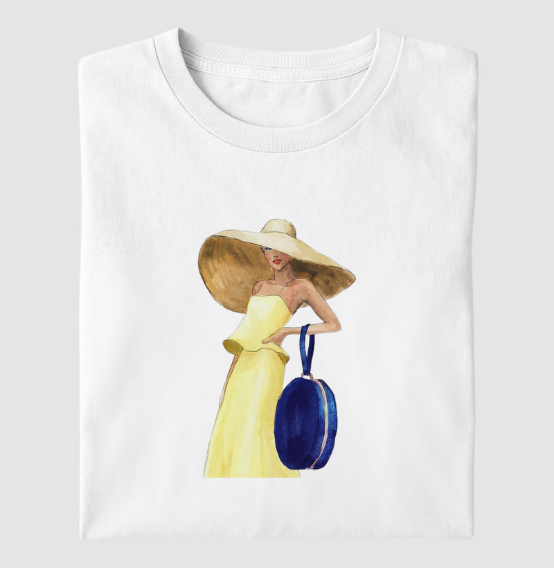 Yellow Dress & Blue Purse