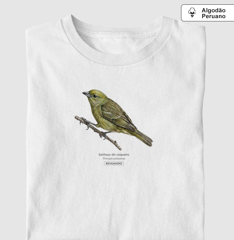 Traços Alados - Sanhaço-do-coqueiro - Algodão Peruano