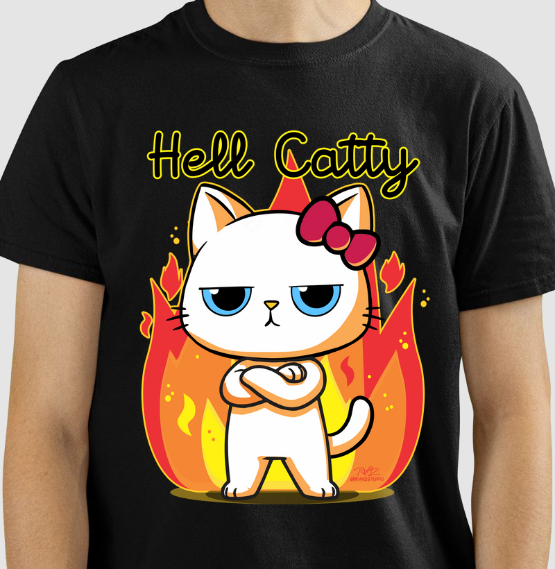 Camiseta Gato Sincero Hell Catty