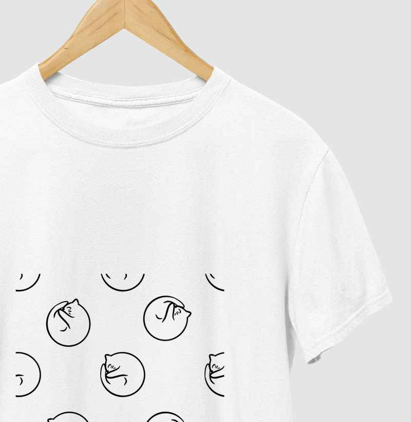 Camiseta- Zen Felino Minimalista 