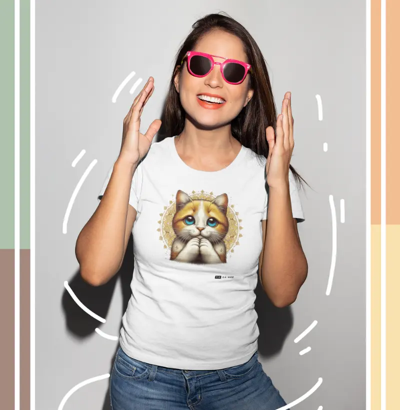 032 - Camiseta 100% algodão catfe