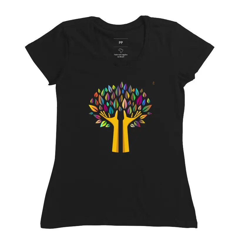 Baby Look - Folhas Colors