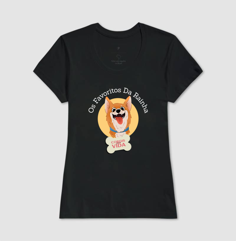 Camiseta Estampa de Cachorrinho Os favoritos da Rainha