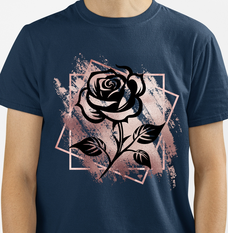 Camiseta Casual Rosa Negra