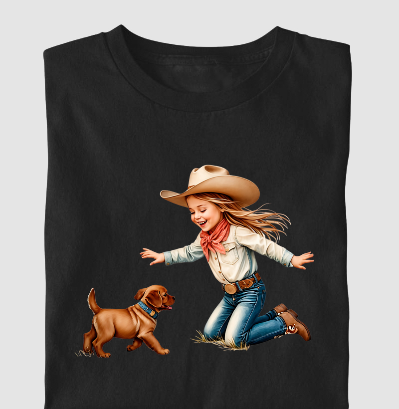 Cowgirl e seu cachorro - Infantil