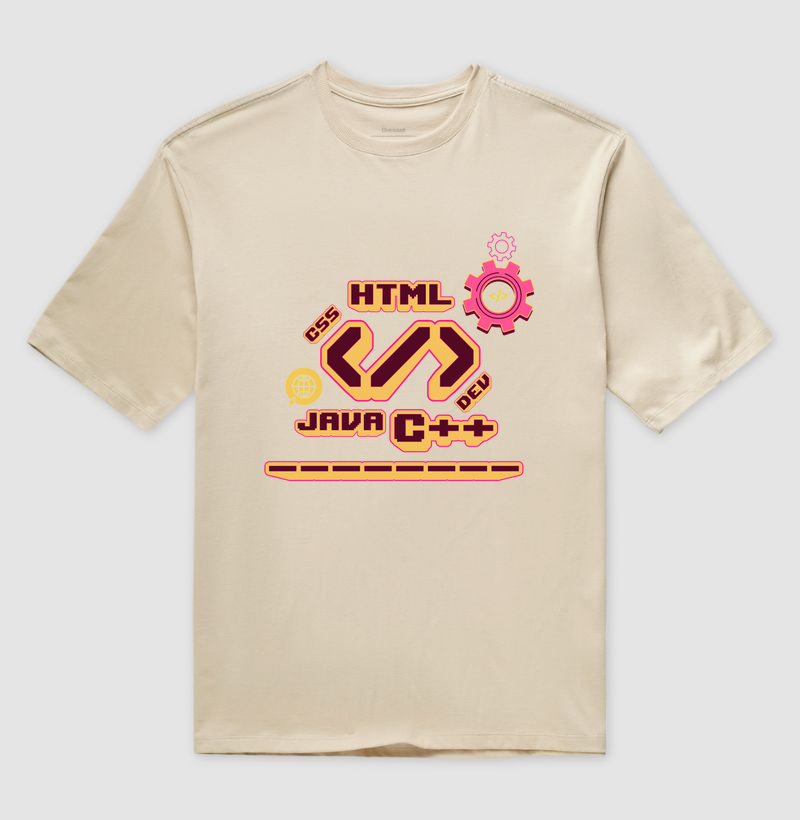 Camiseta Oversized Dev Mode – Estilo Tech Retrô