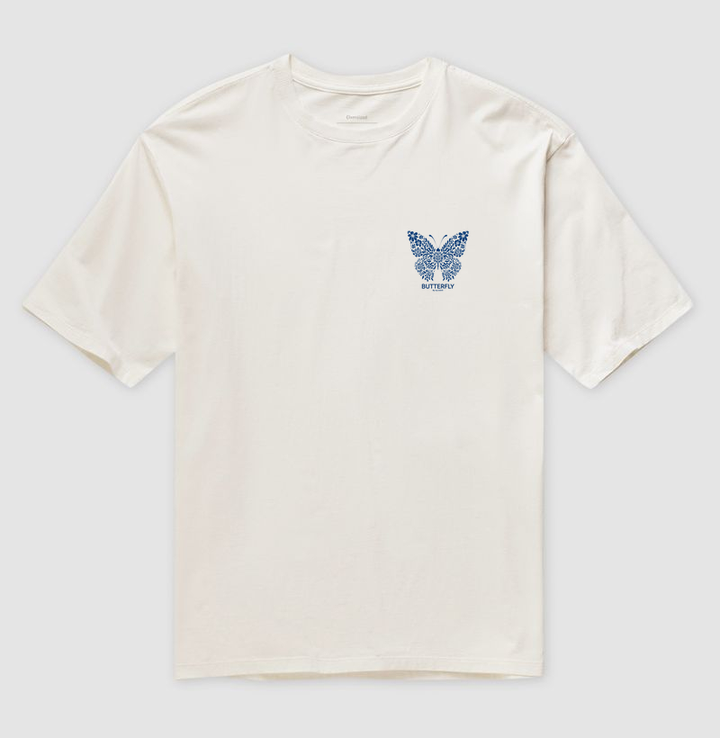 Borboleta Flores Azuis 03 - Oversized
