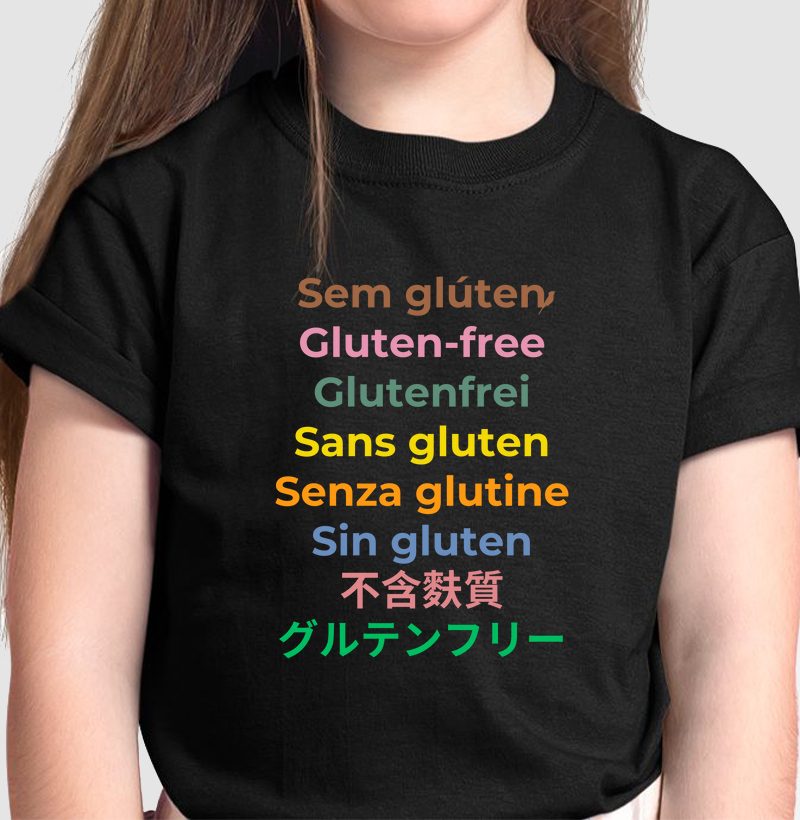 CAMISETA INFANTIL SEM GLÚTEN POLIGLOTA