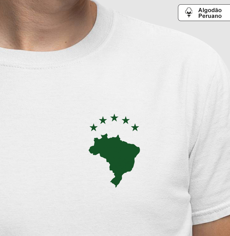 Camiseta Algodão Peruano Mapa do Brasil