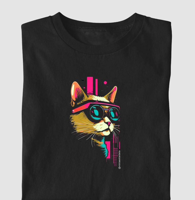 Camiseta Gato hipster color Vista esta ideia