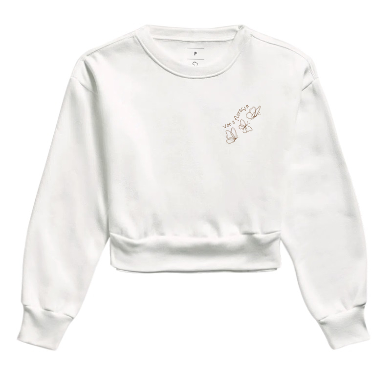 Moletom Cropped Voe e Floresça