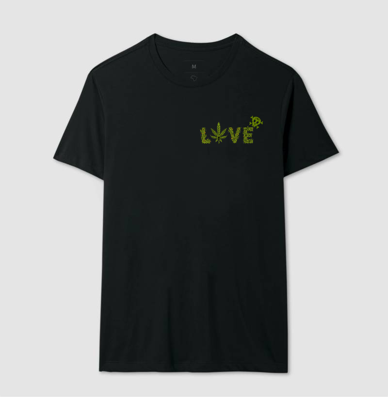Camiseta basica drop hard love cannabis 