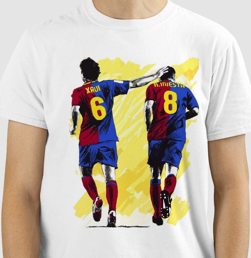 camisa 100%algodão, xavi iniesta 