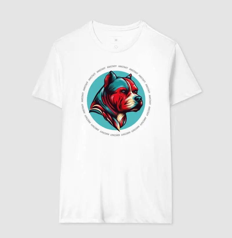 Camiseta American Staffordshire Terrier - branca ou cinza