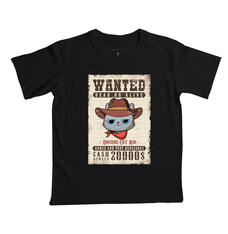 Camiseta Wanted Cat Kid