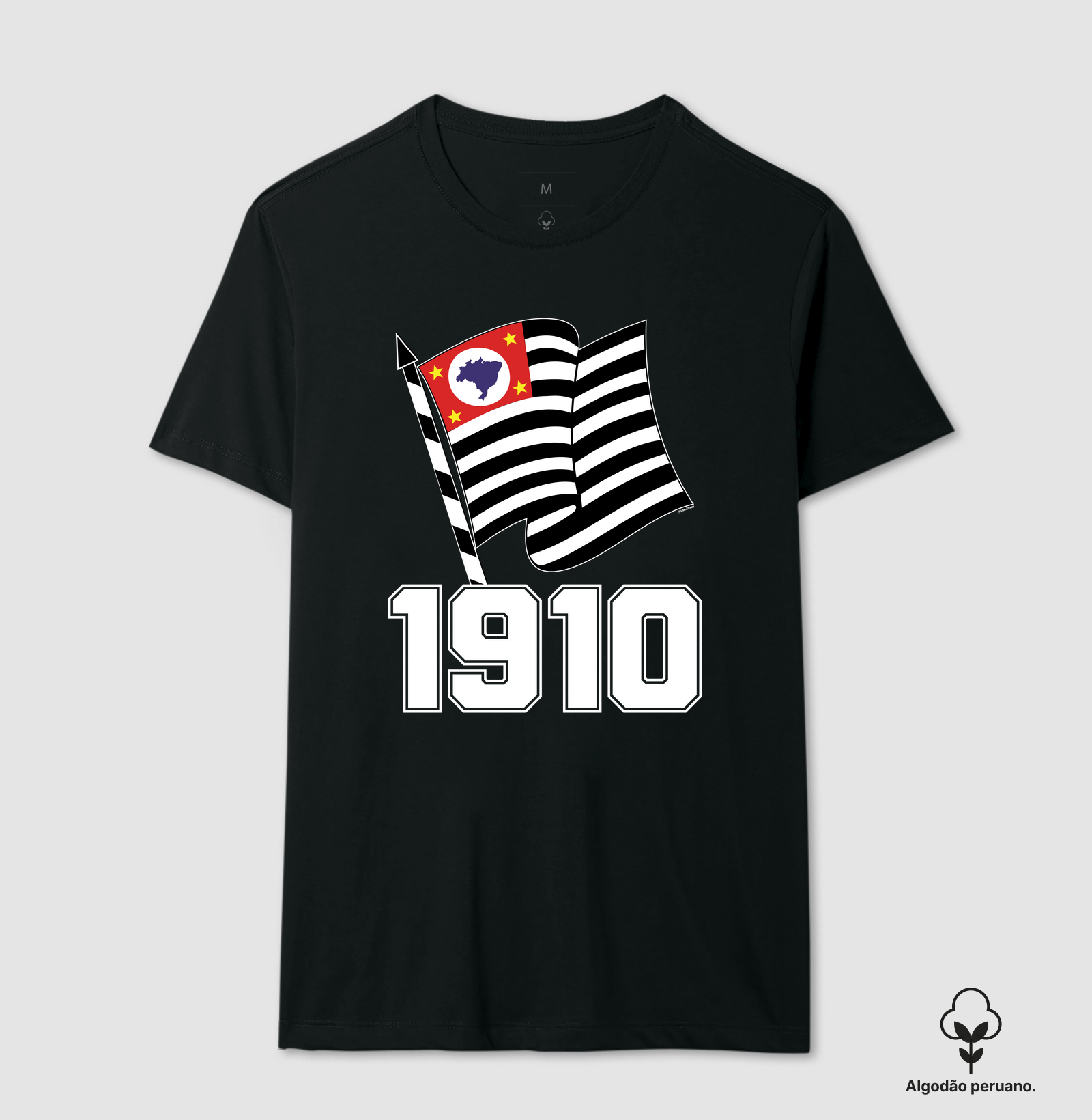 Camiseta Algodão Peruano - Bandeira Paulista 1910