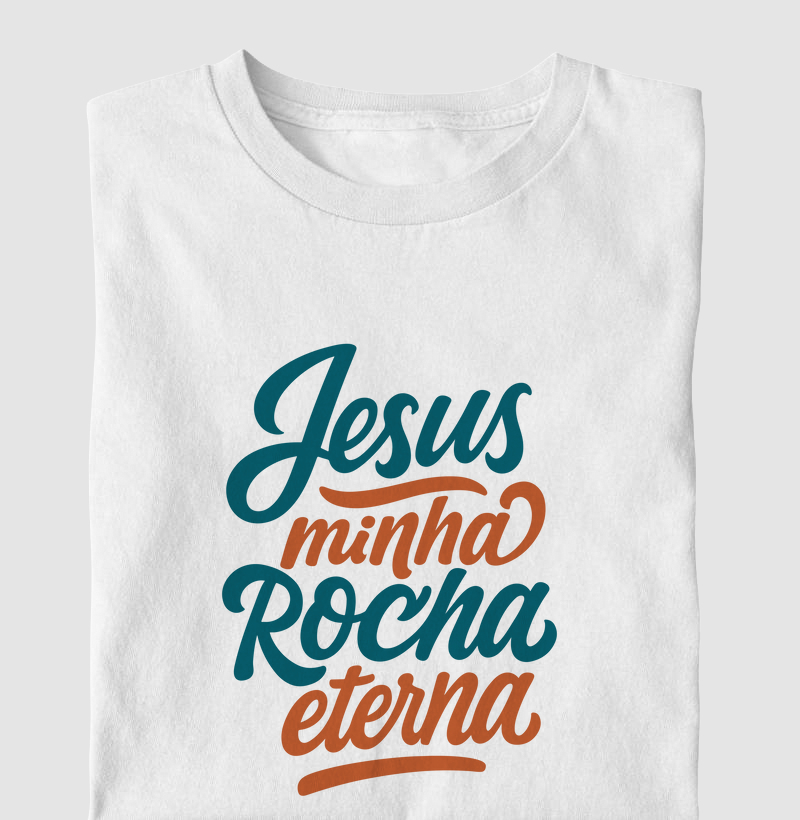 Camiseta Jesus minha rocha eterna