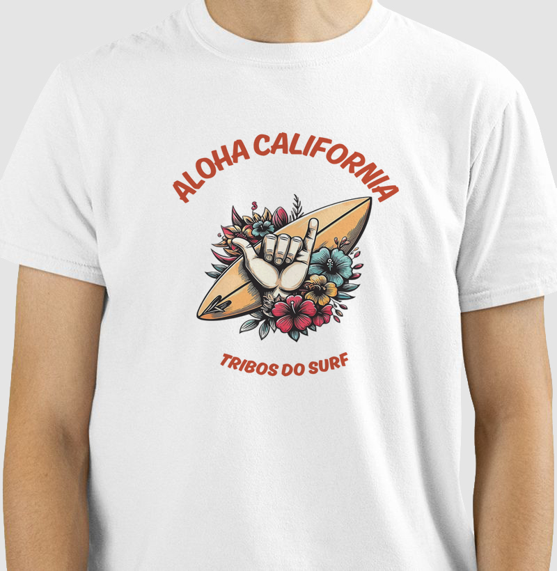 CAMISETA RESERVA.INK MASCULINA E FEMININA TRIBOS.etc ADVENTURE SURF ALOHA CALIFORNIA