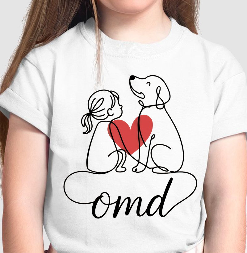 Camiseta Menina & Dog - Coração