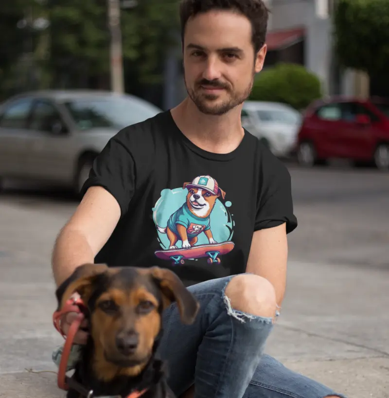 Cachorro Skatista | Camiseta de Malha Pet Atleta | Estampa Skate | Moda Esportiva para Pet Lovers