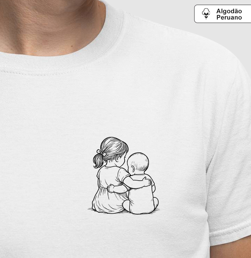 Abraço - menina 3 anos & menino 6 meses (algodão peruano)