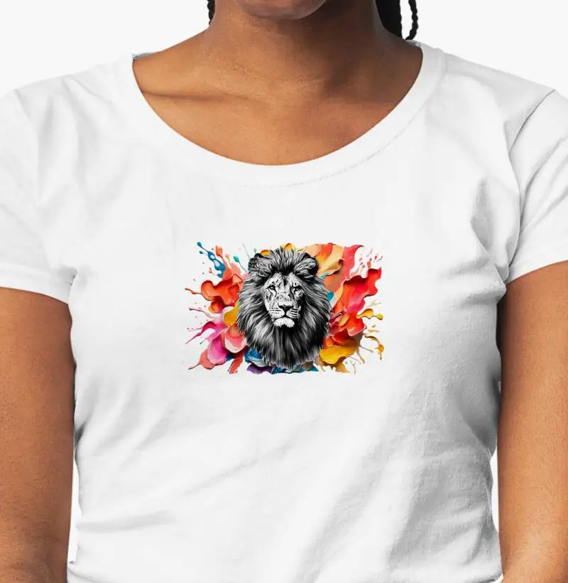 Leão Aquarela Cinza  - Ela