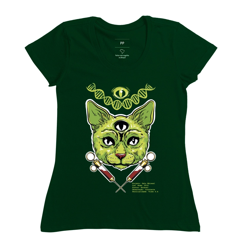 Camiseta Feminina Green Cat 0014