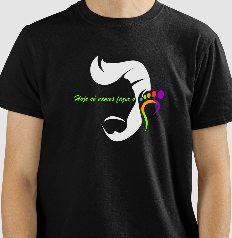 Mostre seu estilo com a camiseta estampada exclusiva para profissionais e apaixonados pelo universo das barbearias! FRASE ESCRITA EM VERDE.