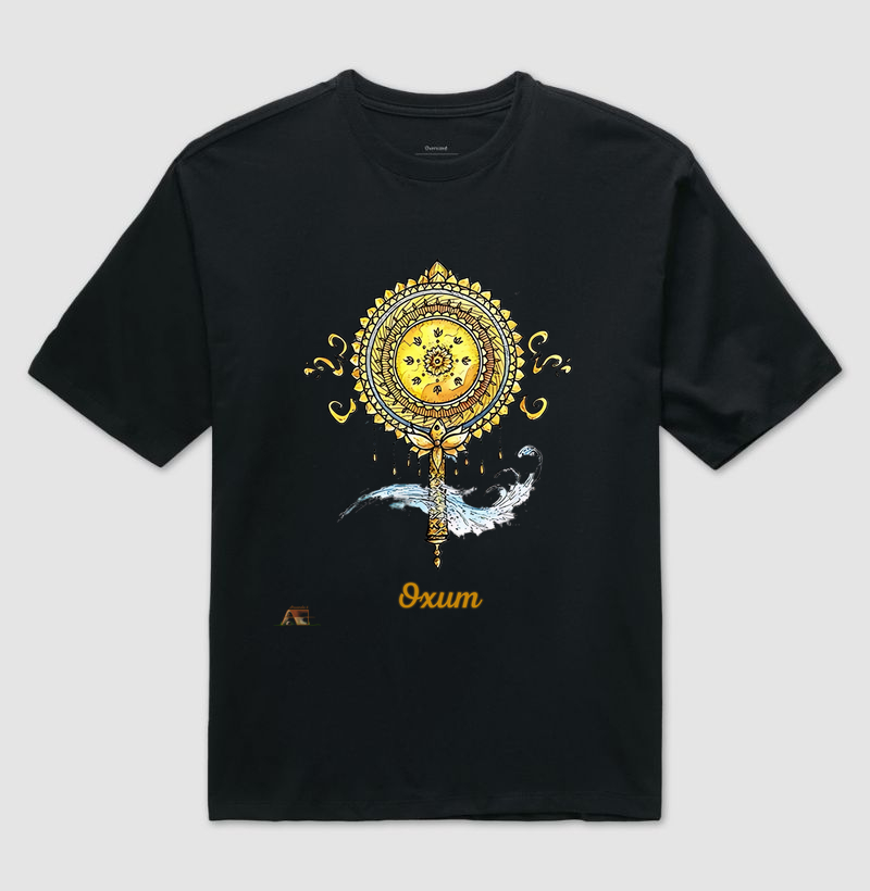 Camiseta Aruanda ê Abebê de Oxum Elegância com Axé em Algodão Premium